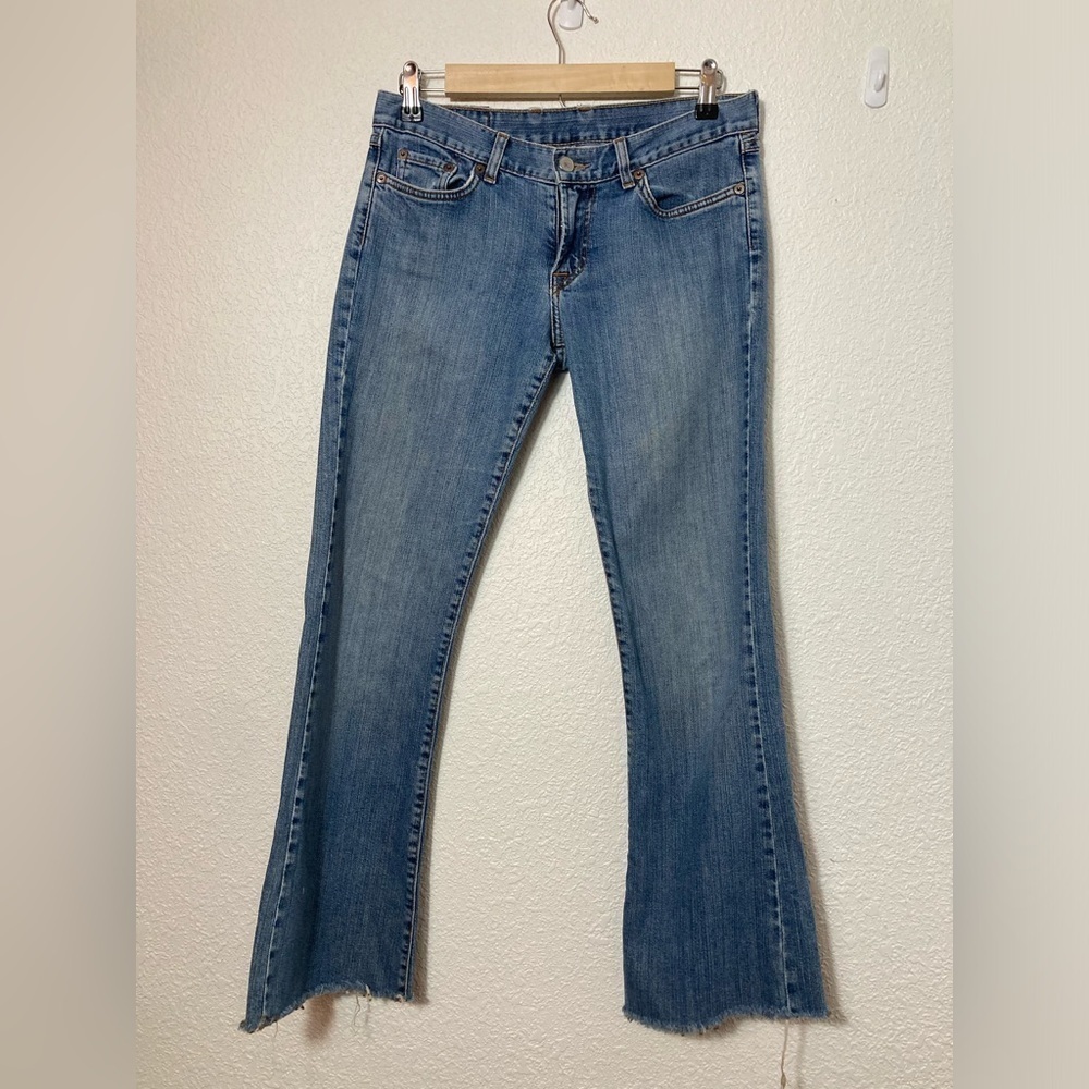 Vintage Lucky Brand Dungarees Gene Montesano Mid Rise Flare size 4/27 R jeans